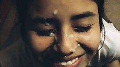 compilation of cumshots on the face, cum swallowing of the most slutty schoolgirl +18