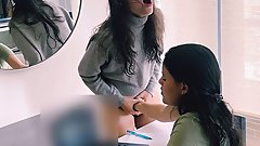 I leave the work meeting camera on while my girlfriend licks my pussy