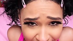 Ebony pierced stepteen gets POV pussynailed by stepdaddy