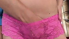 Skinny blonde grandma rides big dick