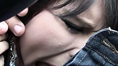 Cheap Slut gives Blowjob in the Car and swallows Cum - Aische Pervers