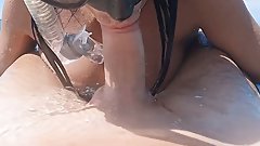 Italian Horny Wife Blowjob at the Sea with stranger - Public Nudity