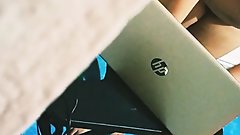 watching my sister in law masturbating on video call with her husband