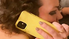 Cheating Wife gets fucked by big cock while she talks on the phone with her husband