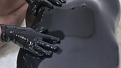 Fejira com Full body wrap latex bondage orgasm