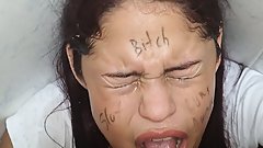 cheating gf used as a cum dumpster peeing her mouth and humiliating her