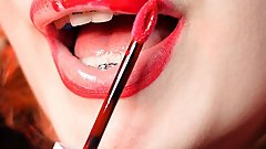 FUR SOUNDS and hot LIPS fetish video - ASMR relax sounding