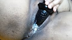 Horny Indian Desi Bhabi Creampie Pussy Fuck by Huge Dildo with Loud Moaning