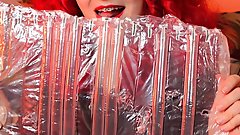 ASMR transparent film with bubbles