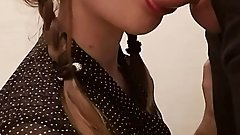 Awesome Hands Free Blowjob with Tongue from my Secretary while Office Renovation