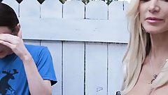 GotMylf - Busty Blonde MILF Brittany Andrews Slurps On And Rides The Boy Next Door's Enormous Cock