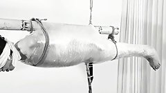 Wrapped & Trapped: CRAZY shaking orgasm in plastic wrap suspension! Bdsmlovers91