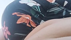 Another pissing and spread my pussy at public beach