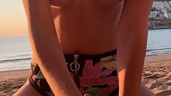 Sex on a public beach. I think we've been spotted