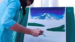 Quick Painting With Lovense Inside Pussy