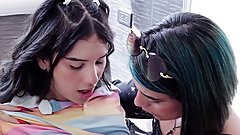 Min teaches her friend Kylei Ellish how to succeed on social media and they end up having wild sex