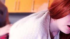 19 year old maid gets fucked while she cooks food and cum on tits