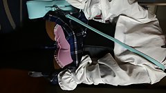 Sexdoll college (18+) slut gets fingered until she squirts, then pisses shamefully in a basin