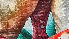 XXX CARTOON. Helping Hand of the House Maid. Cumming on her Big Clit and her Red Panties.