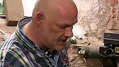 Blonde slut rides the cock