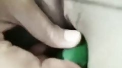 Muslim hijab Arab girl Fucking her Anal and pussy with cucumber
