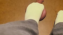 With The Worm: Made him cum with my green socks
