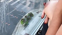 Downtown city window BREASTMILK squirt