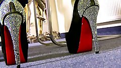 Ebony beauty takes the white cock